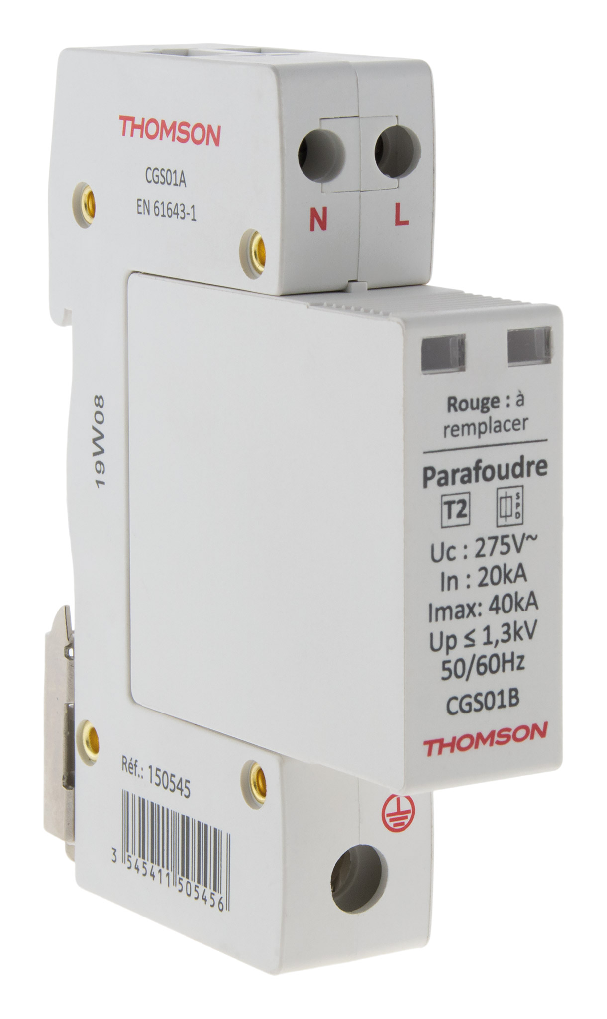 Parafoudre modulaire ph+n idéal t2 40ka -thomson