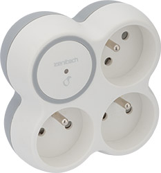Triplite 3 prises frontales avec terre 16A + parafoudre blanc/gris Bolea - ZENITECH