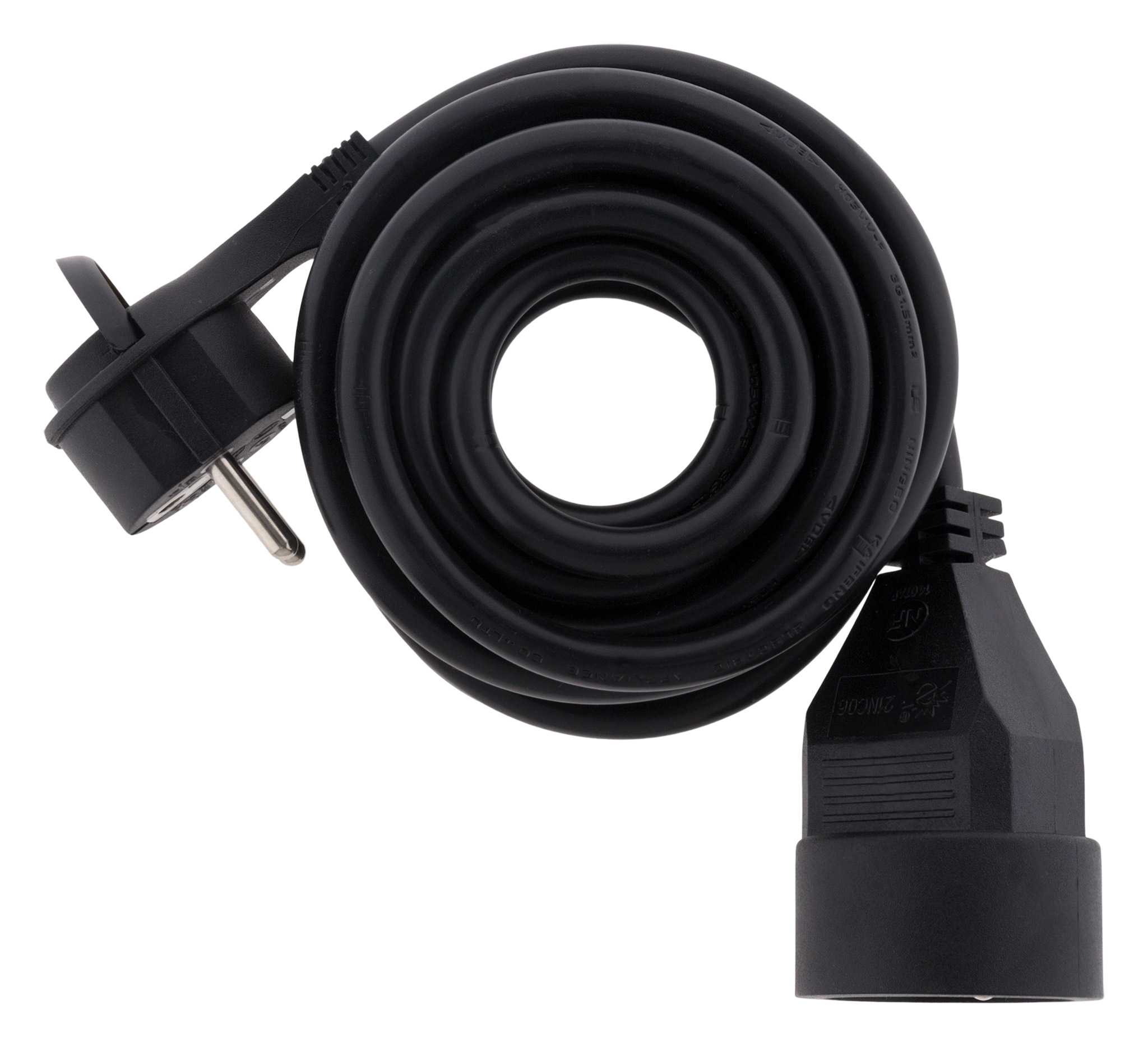 Rallonge électrique ménager 16a 2P+T ho5vv-f 3g1,5 noir 3m -ZENITECH