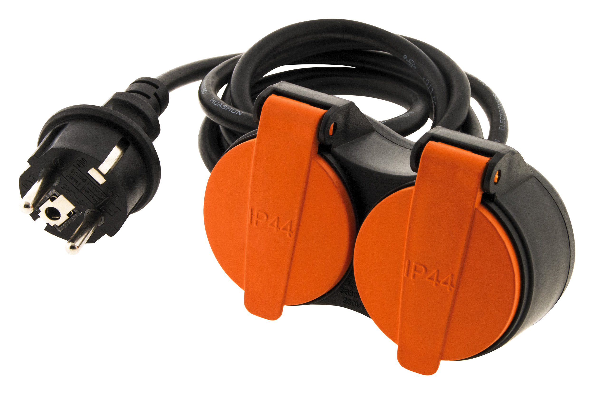 Rallonge électrique de jardin 2 prises 2P+T IP44 H07RN-F 3G1,5mm² 5m