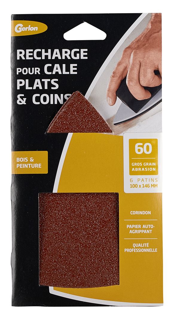 6 patins corindon 100x146mm grain 60