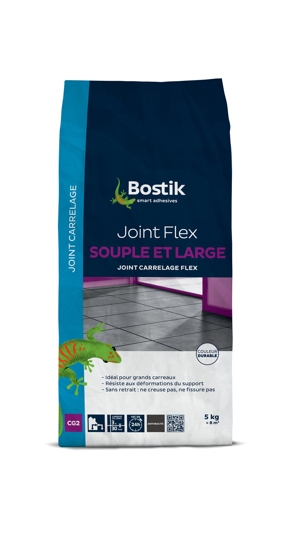 Joint flex souple et large 3 à 30mm anthracite 5 kg