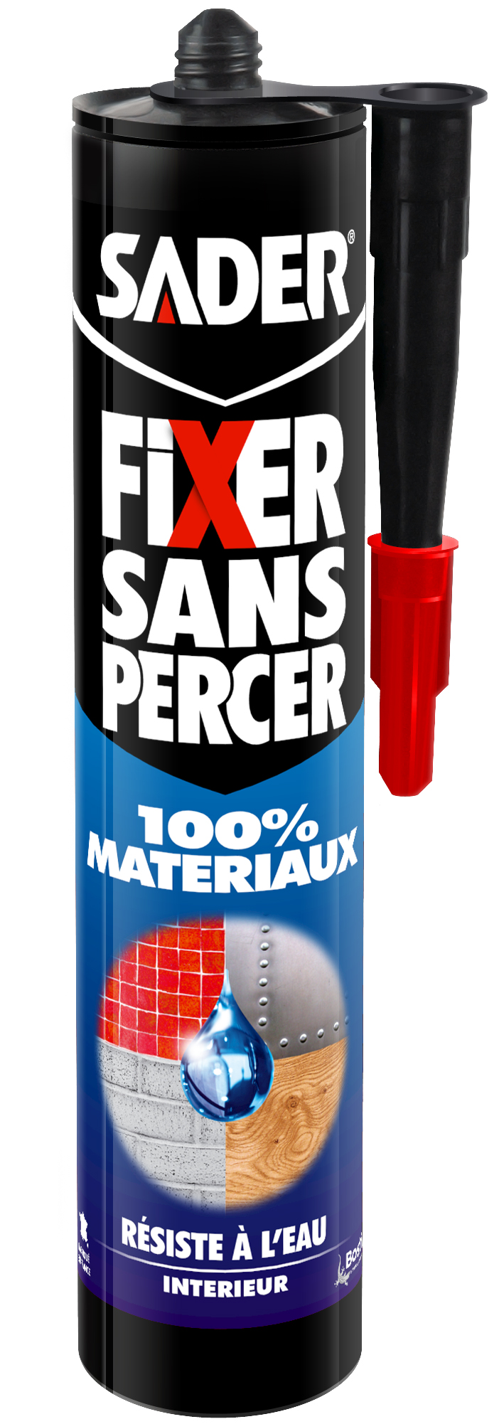 Colle Fixer Sans Percer 100% Matériaux Cartouche 310ml - SADER 