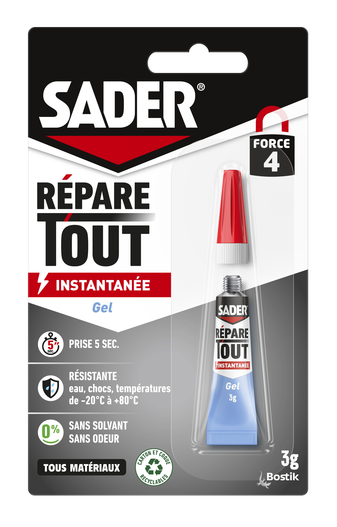Colle Forte Répare Tout Instantanée Gel 3g - SADER