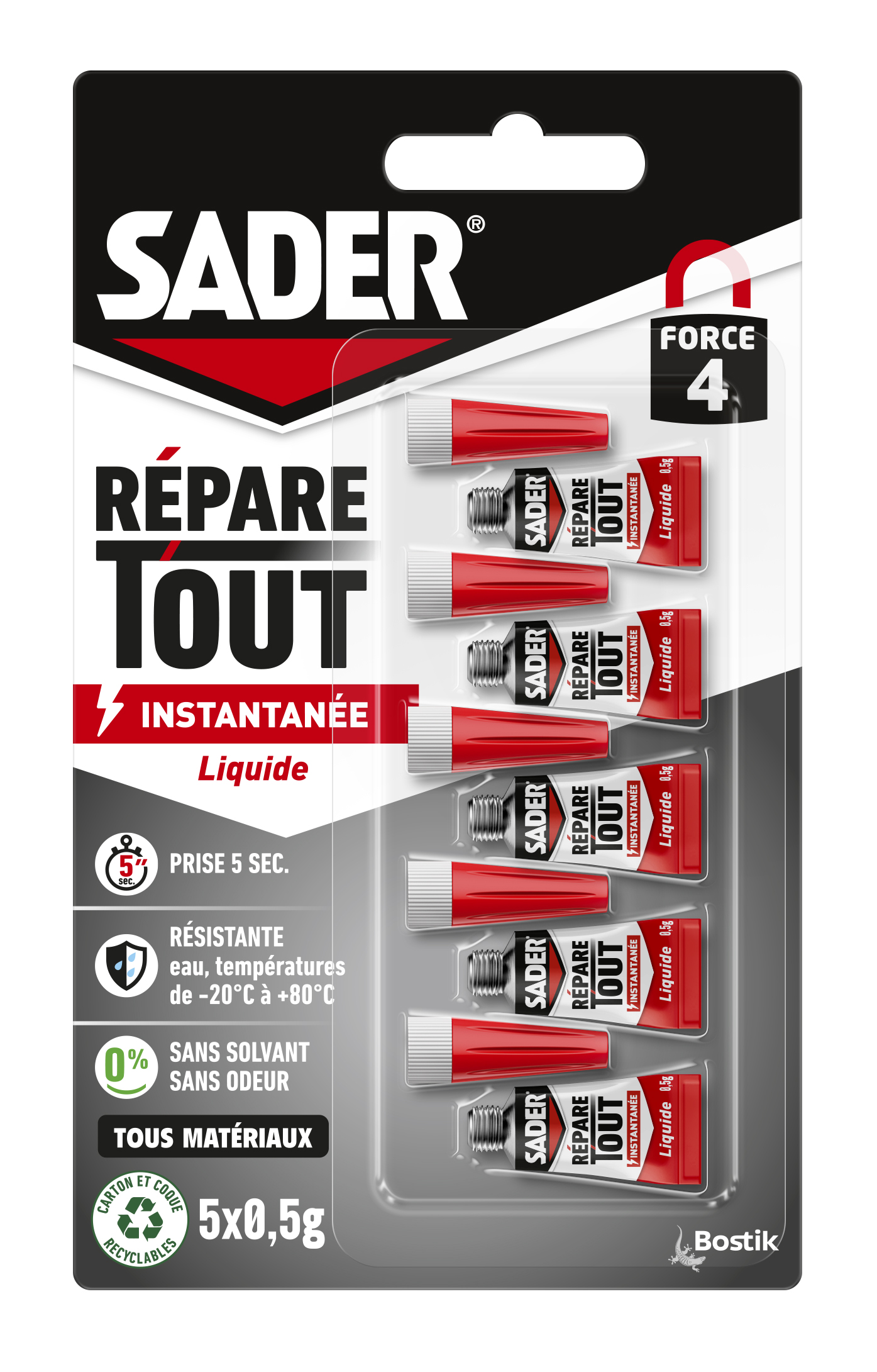 Colle Forte Répare Tout Instantanée Liquide 5x0,5g - SADER