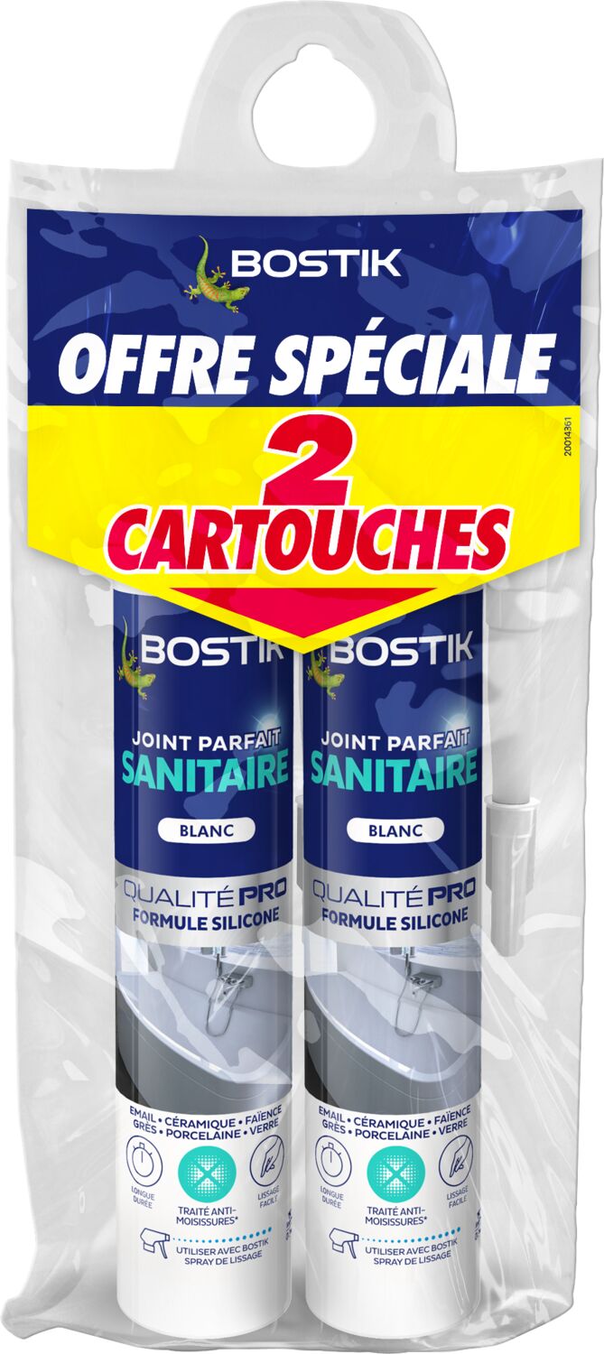 Lot de 2 joints parfait sanitaire blanc - BOSTIK