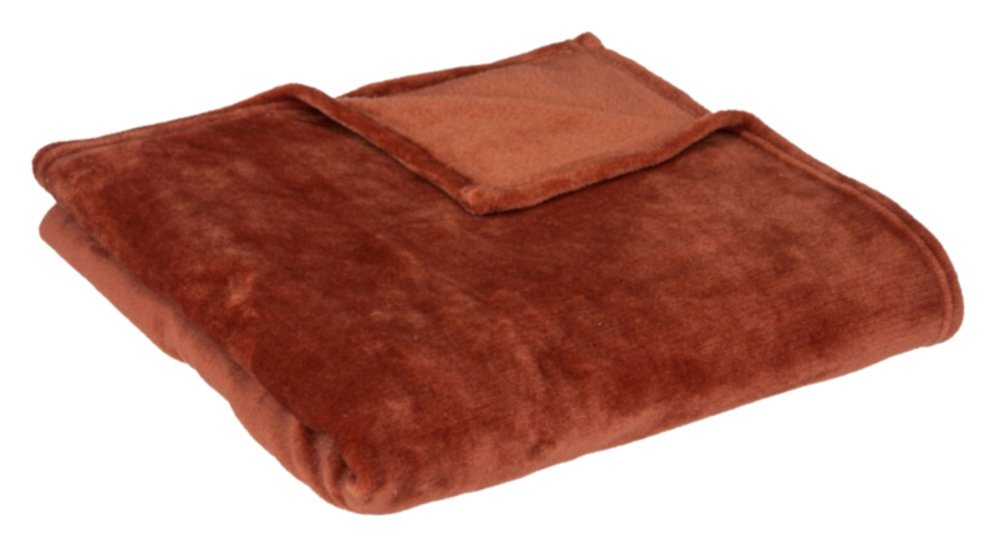 Plaid Flanel terracotta 130x180cm - ATMOSPHERA