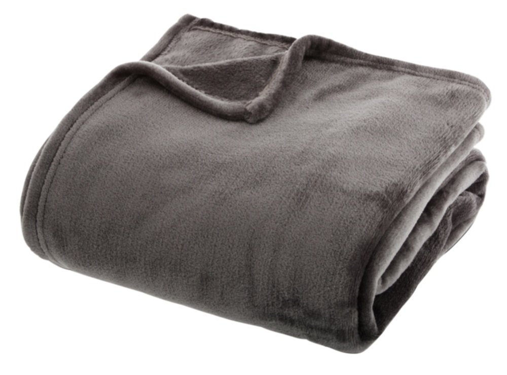 Plaid Flanel gris foncé 130x180cm - ATMOSPHERA