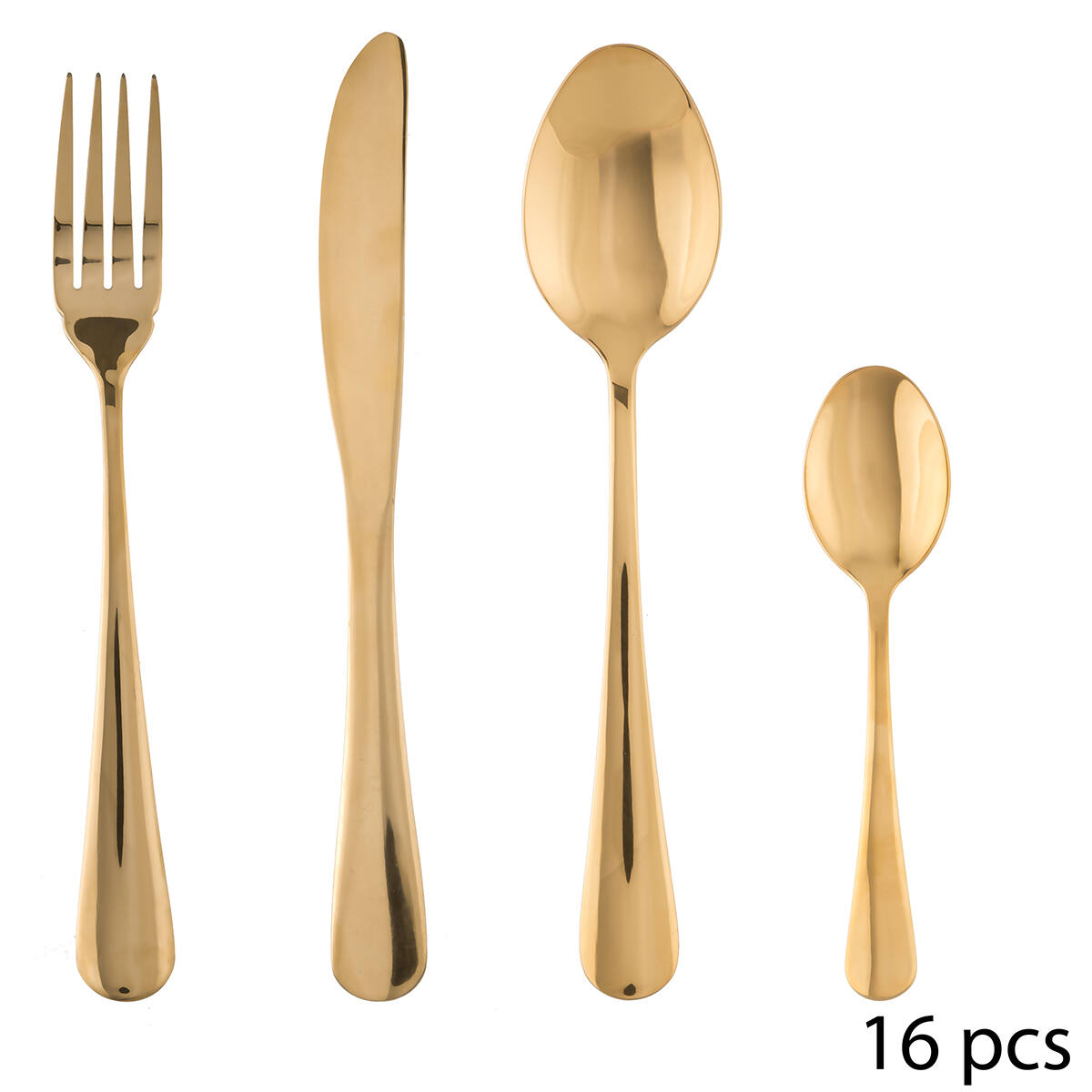 Ménagère 16 Pièces Gold Inox - ATMOSPHERA
