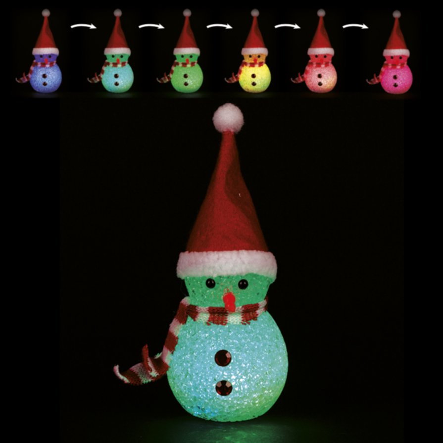 Bonhomme de noël chapeau led 12cm