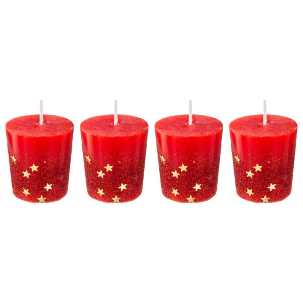 Bougie votive x4 rouge 4cm 
