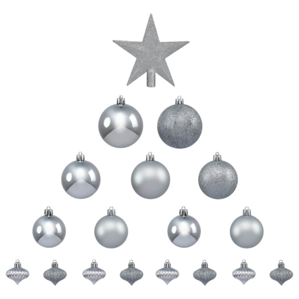Kit déco argent 18 pièces