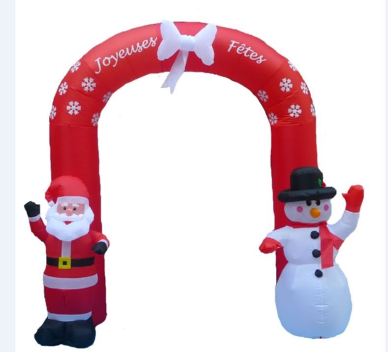 Père noël bonhomme de neige sous arche 240cm