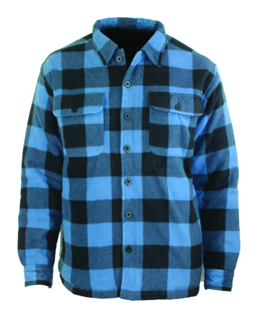 Surchemise polaire doublée carreaux kozak2 bleu/noir
