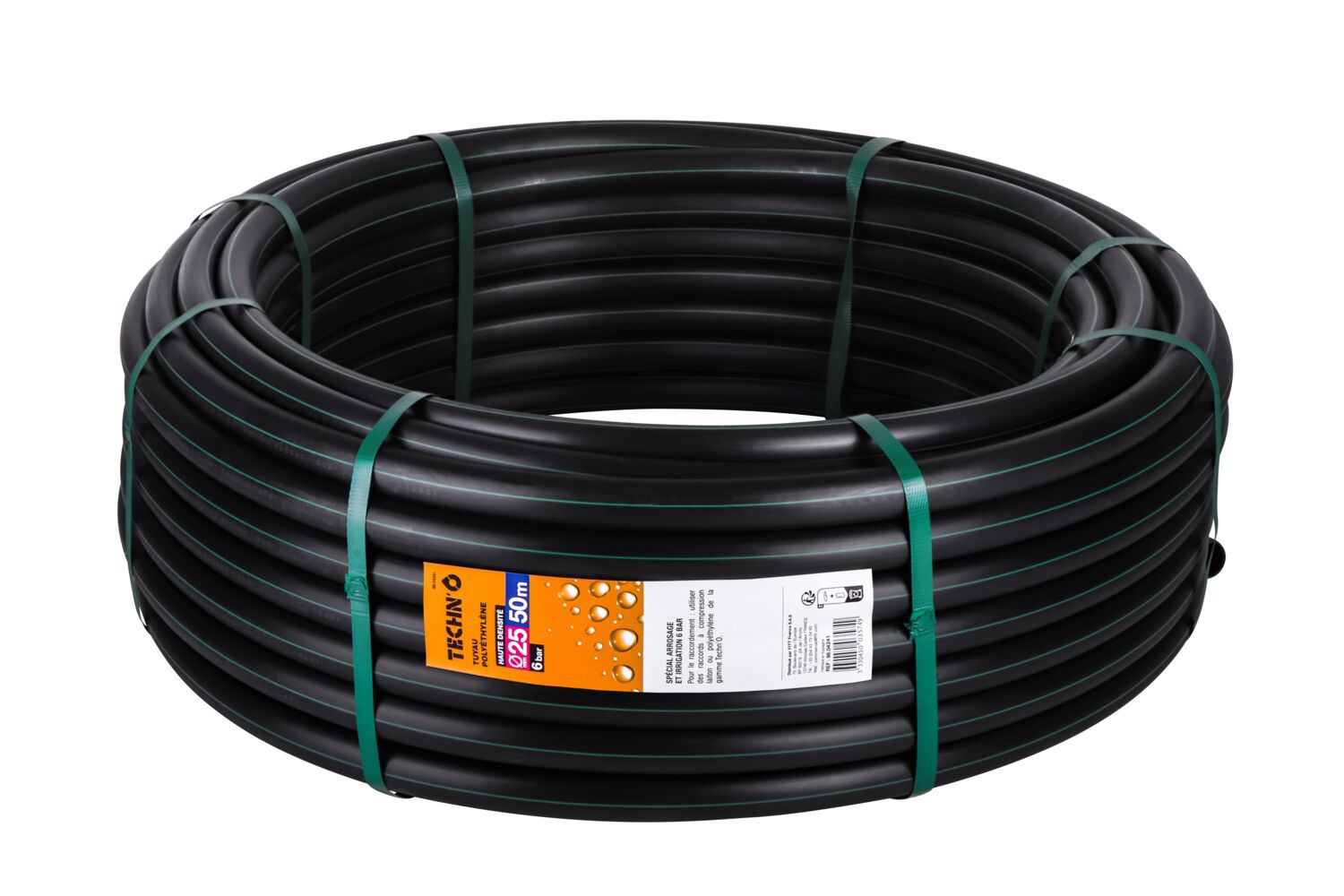 Tuyau arrosage enterré Haute densité 6bars Ø25mm L50m - TECHNO