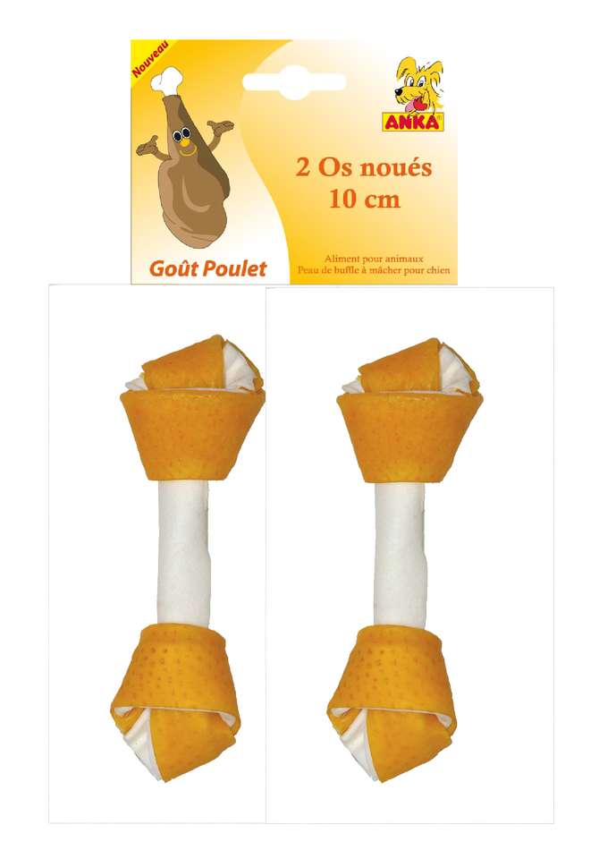 Friandise Chien 2 Os Noué Poulet 10cm - ANKA