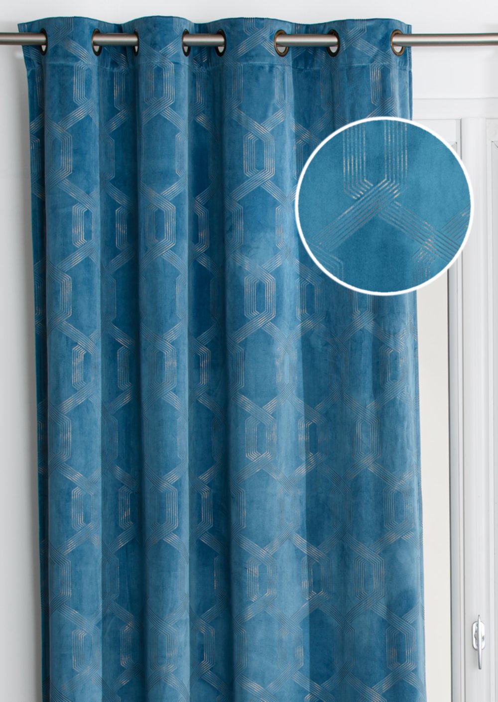 Rideau Gatsby 57240 en 135x260cm bleu 140 - ROCLE