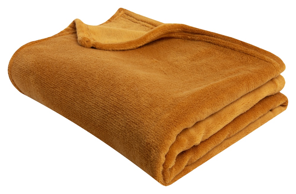 Plaid Polyester Coral Fleece 150x120cm Safran