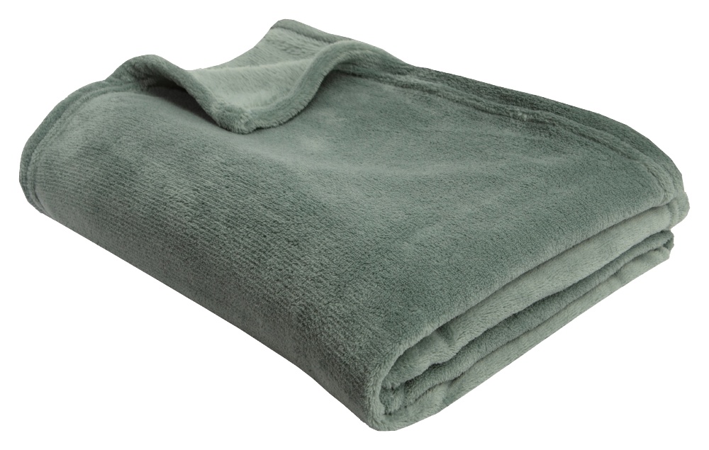 Plaid Polyester Coral Fleece 150x120cm Vert Celadon
