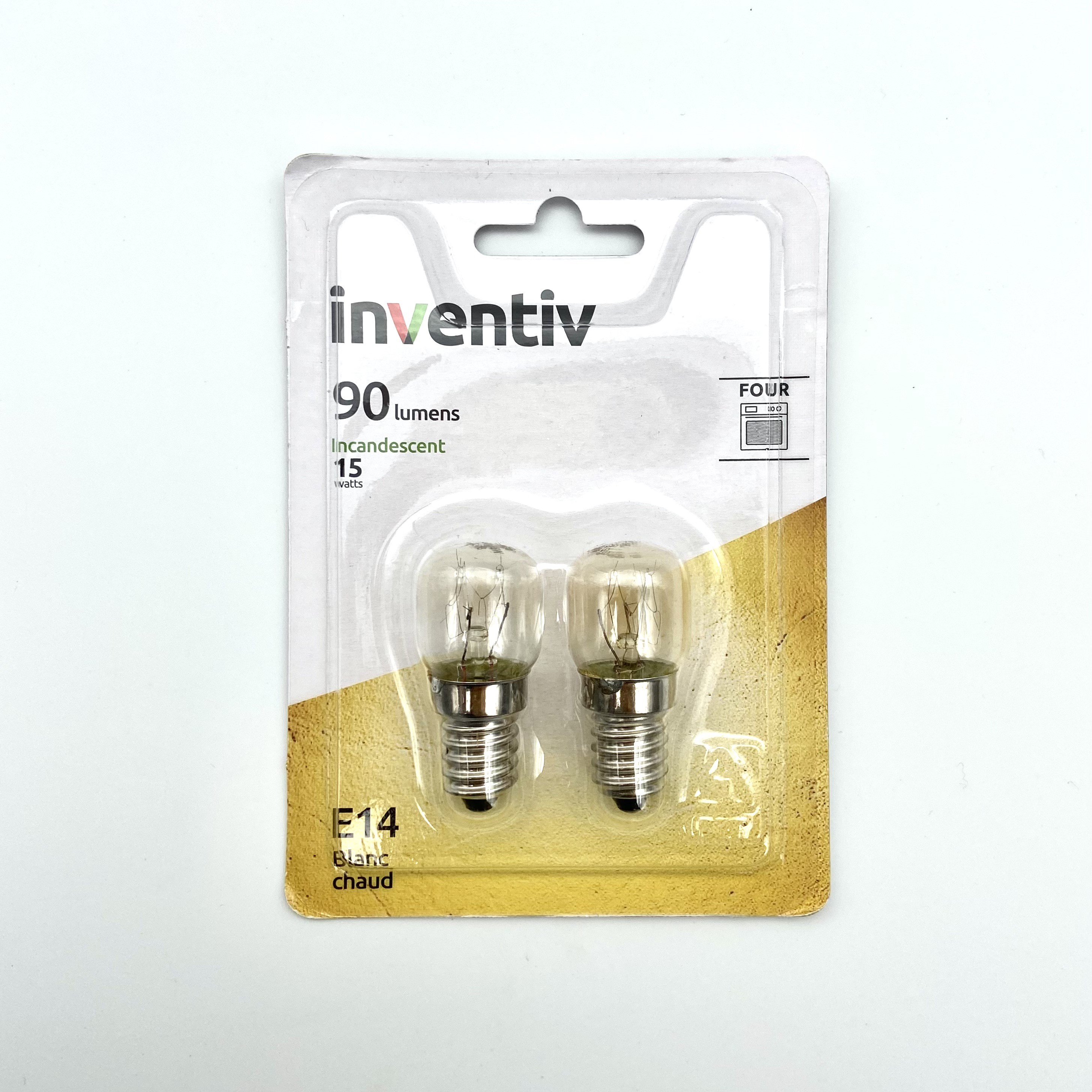 Lot de 2 ampoules four e14 90 Lumens 2800 Kelvins dimmable - INVENTIV
