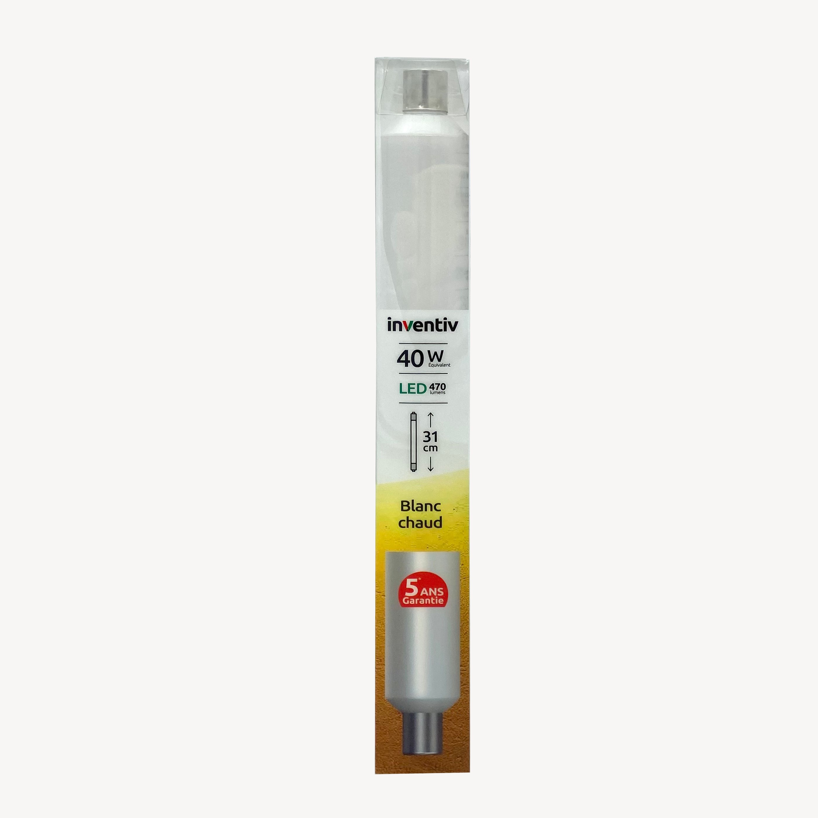 Tube led S19 470lm 5W Ton chaud - INVENTIV