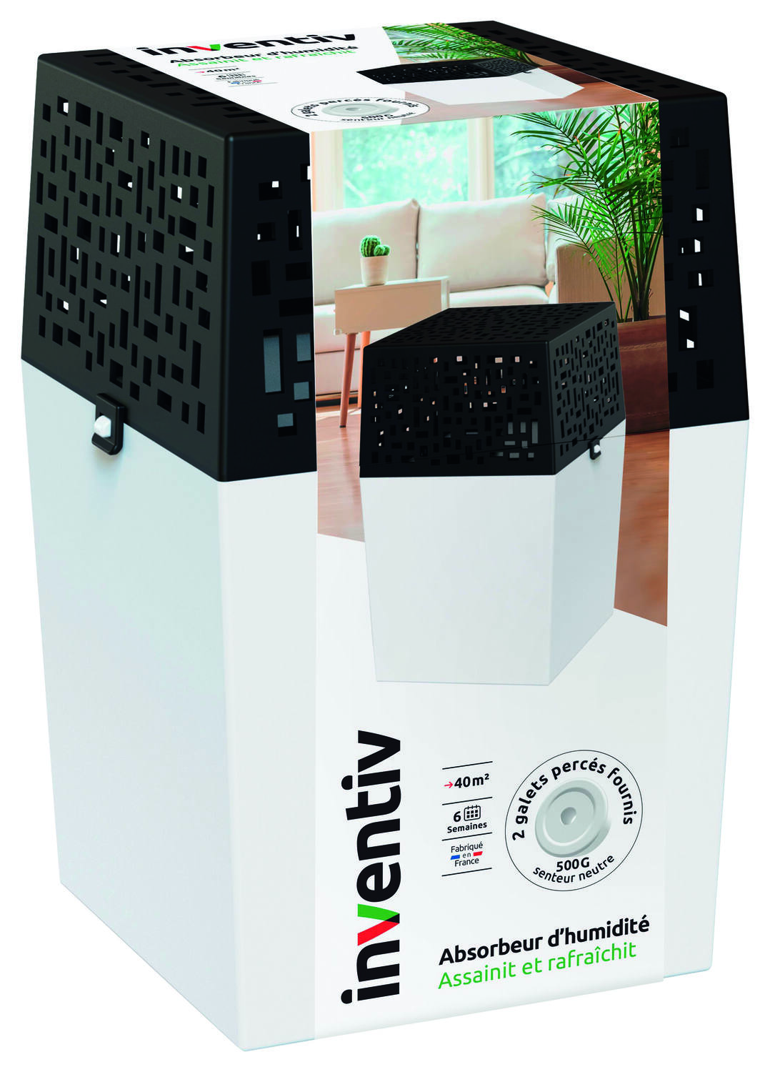 2 Recharges Absorbeur d'humidité Galet percé 500g - INVENTIV