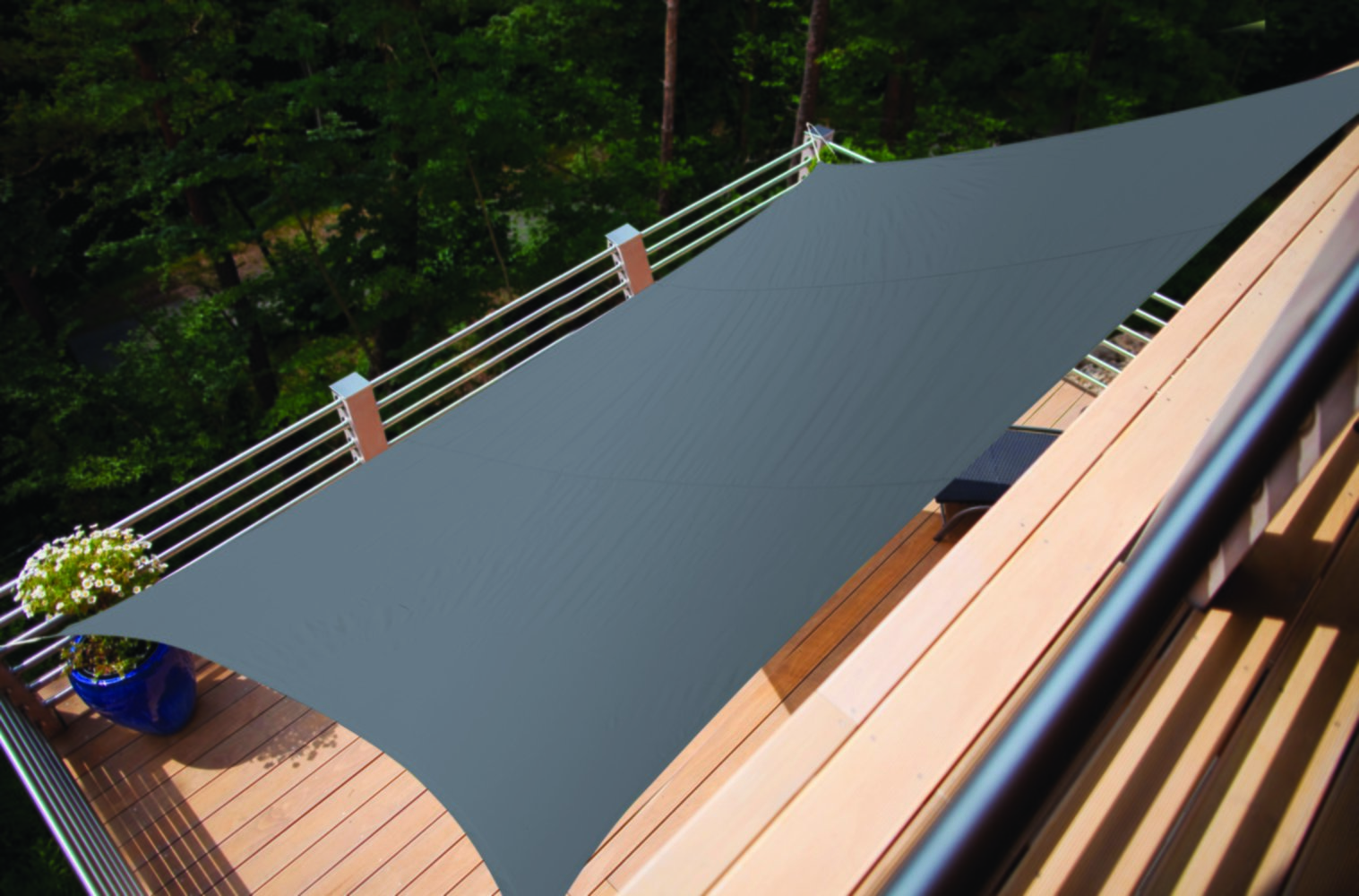 Voile d'ombrage rectangulaire Primo 4x3m Ardoise - INVENTIV