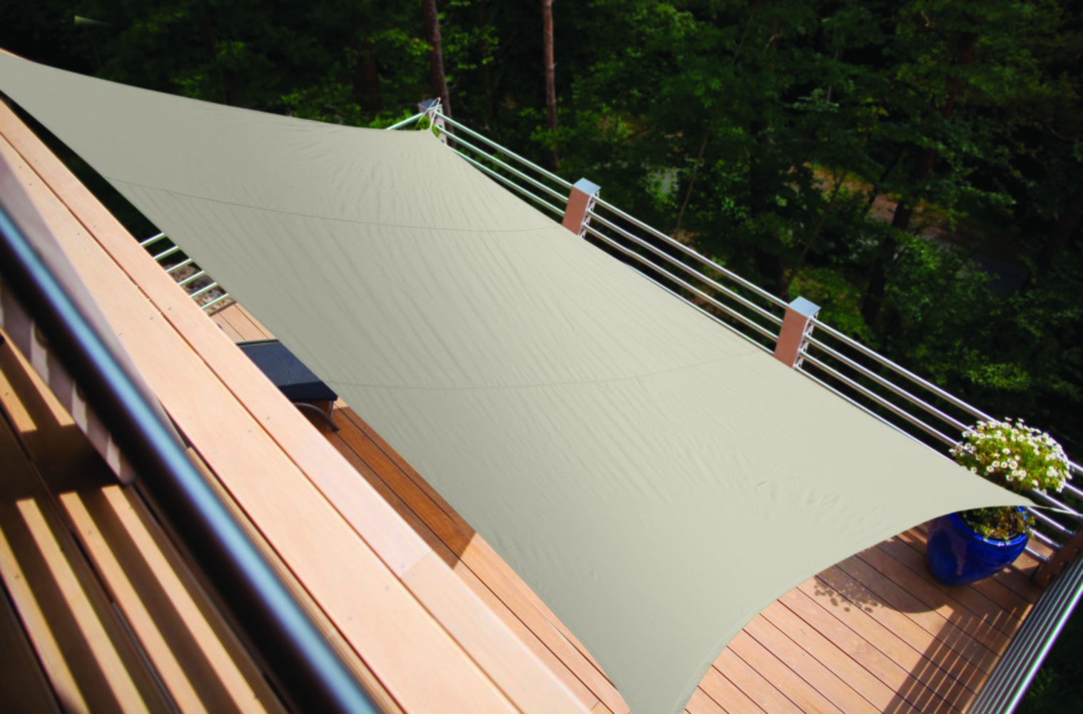 Voile d'ombrage rectangulaire Primo 4x3m Ivoire - INVENTIV