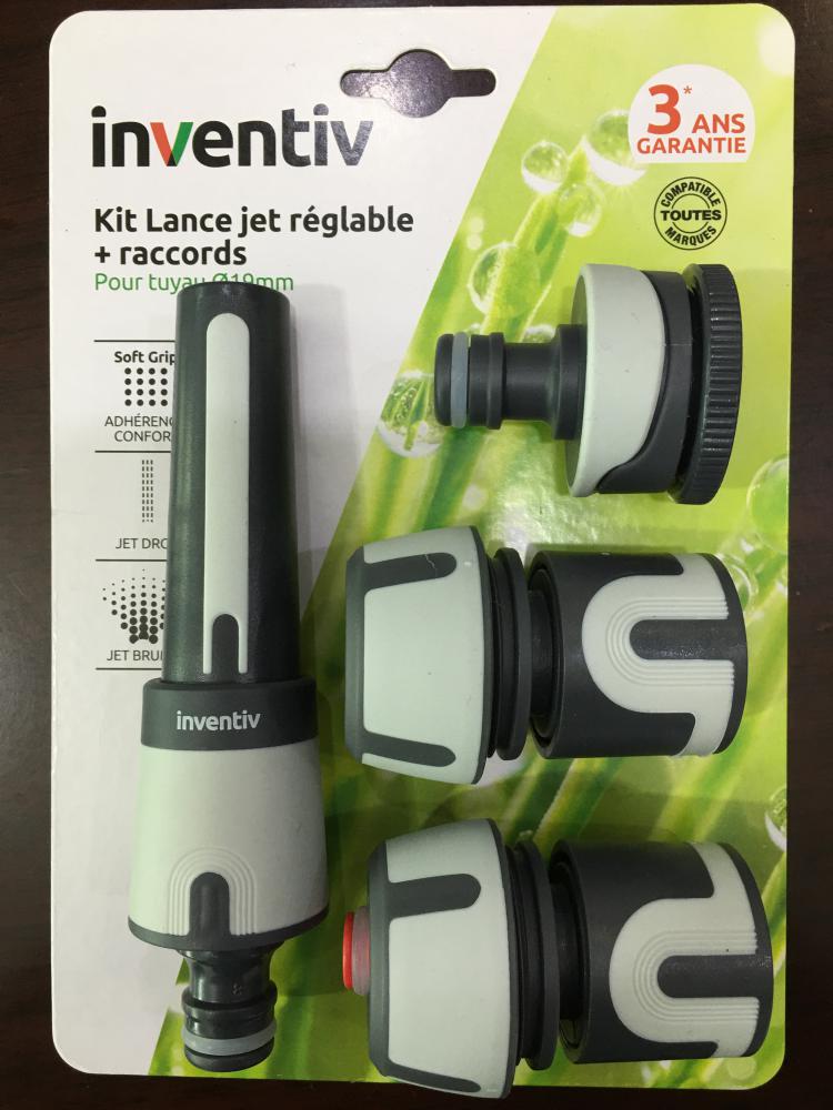 Kit lance + raccords d'arrosage Ø19 mm - INVENTIV