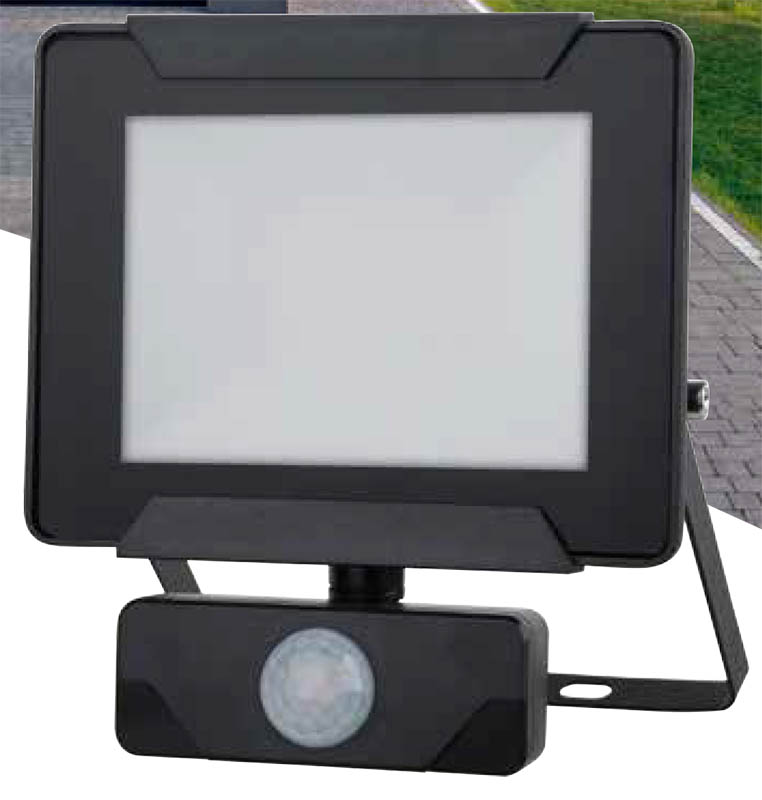 Projecteur extérieur LED détection Héra 20W 1400lm noir - INVENTIV