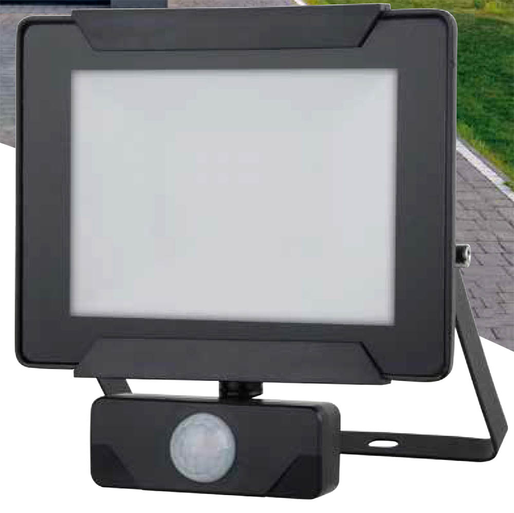 Projecteur extérieur LED détection Héra 30W 2100lm noir - INVENTIV