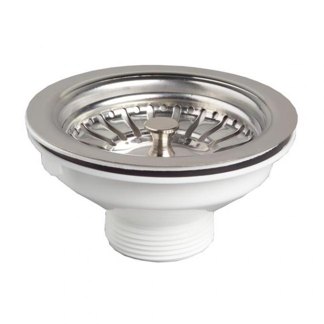 Bonde à panier pour évier 1 bac Ø90mm sans trop plein - INVENTIV