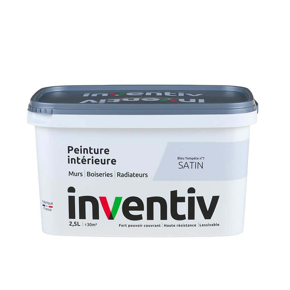 Peinture Murs Boiseries Radiateurs satin 2,5L Bleu tempête 7 - INVENTIV