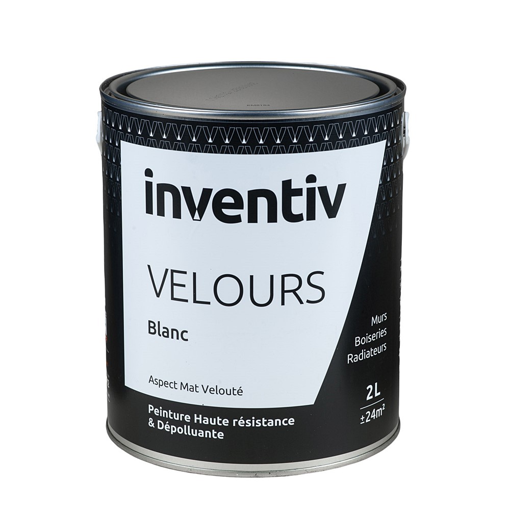 Peinture haute résistance & dépolluante Velours 2L Blanc- INVENTIV