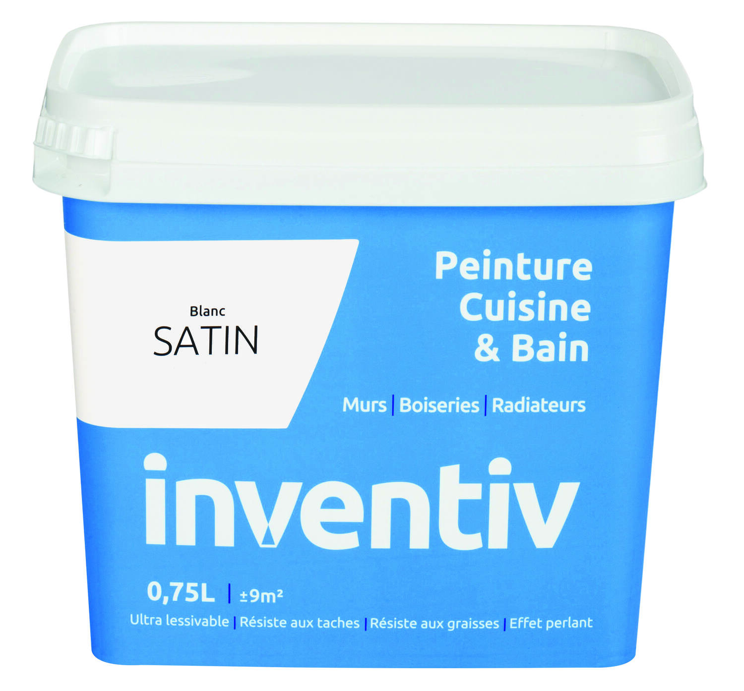 Peinture Cuisine&bain Satin 0,75L Blanc - INVENTIV