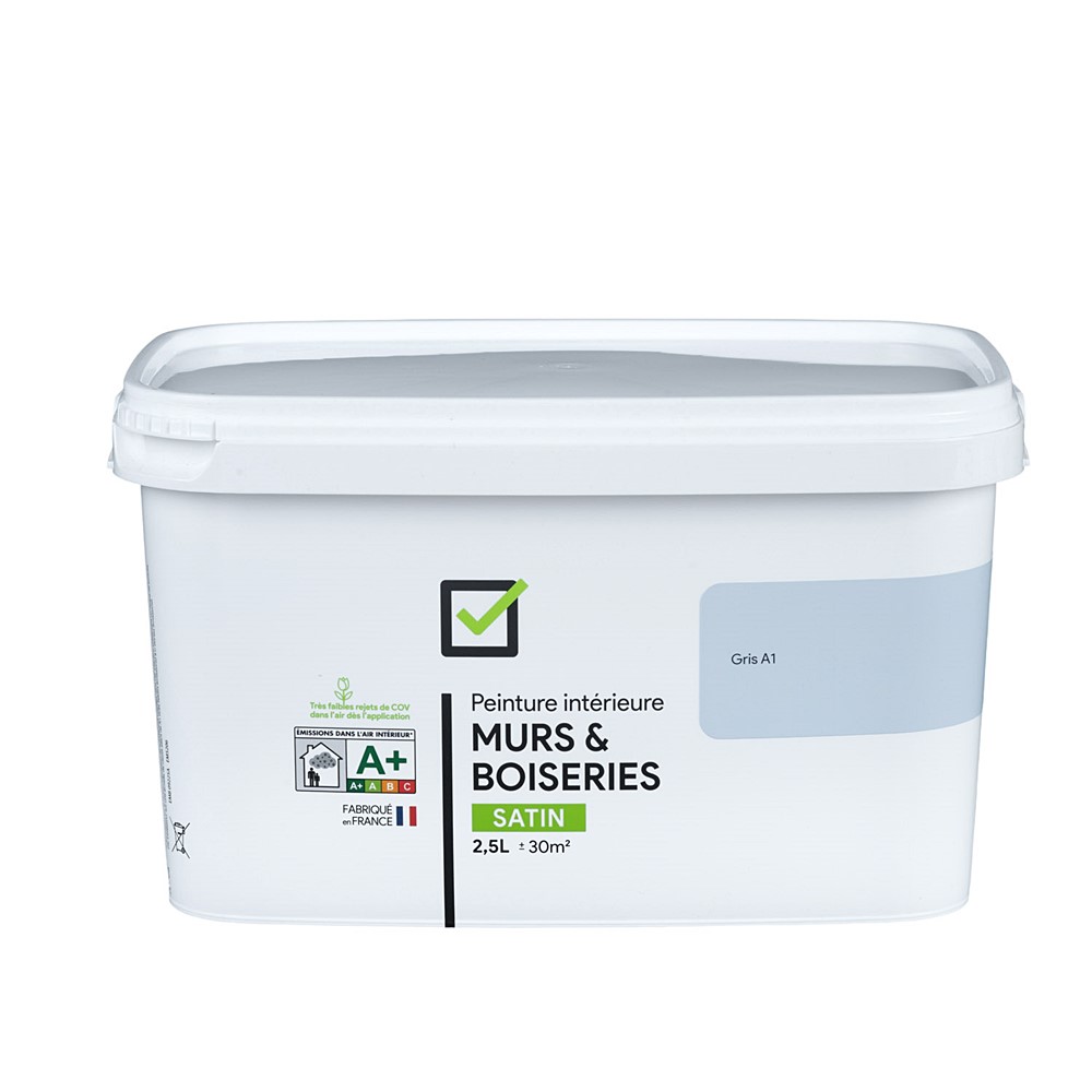 Peinture intérieure satin 2,5L Gris A1
