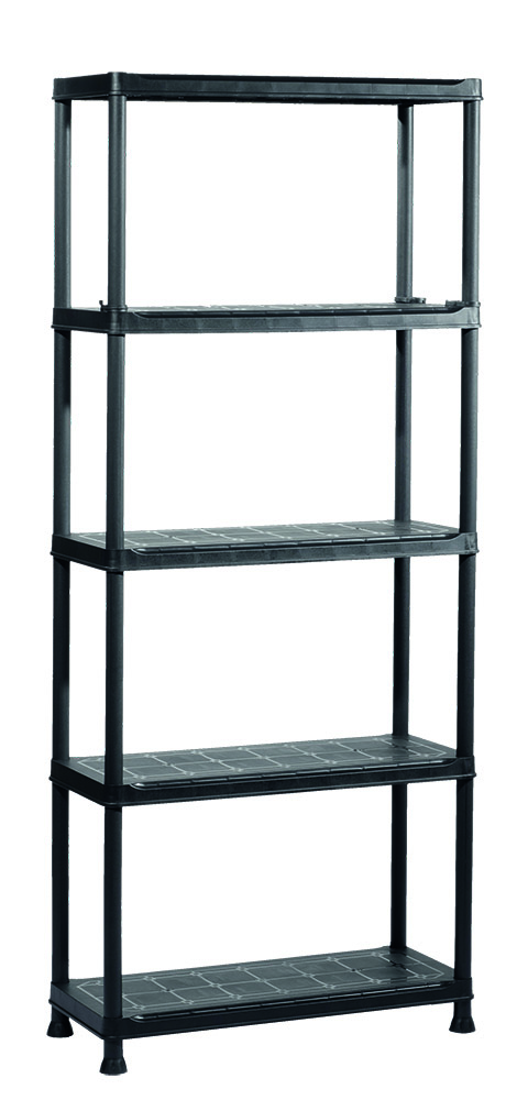 Etagère 5 tablettes 176 x 75 x 32 cm noir - INVENTIV