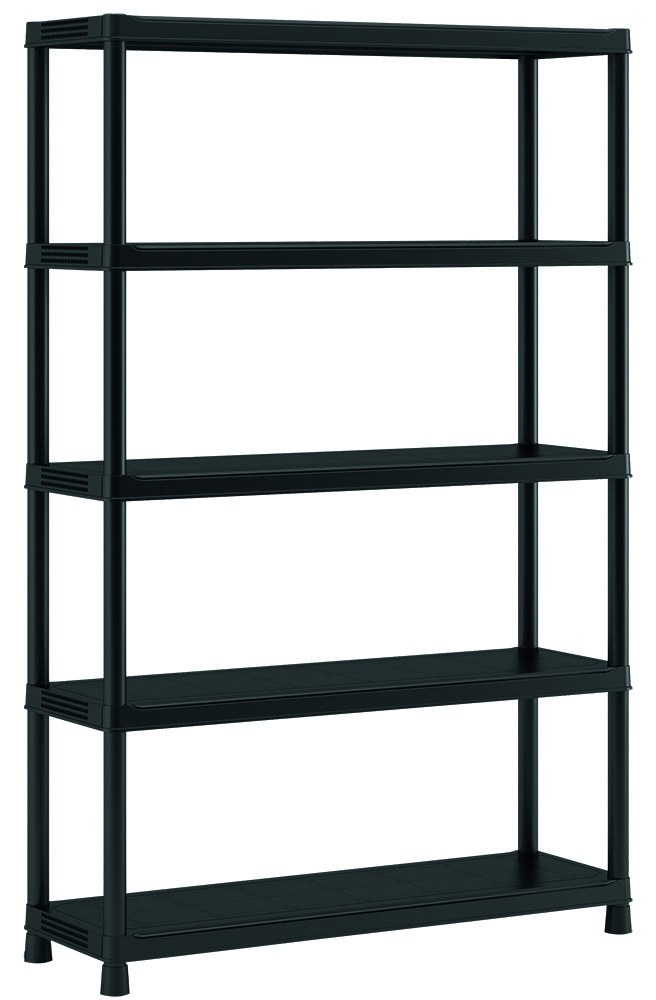 Etagère 5 tablettes 187 x 120 x 40 cm noir - INVENTIV