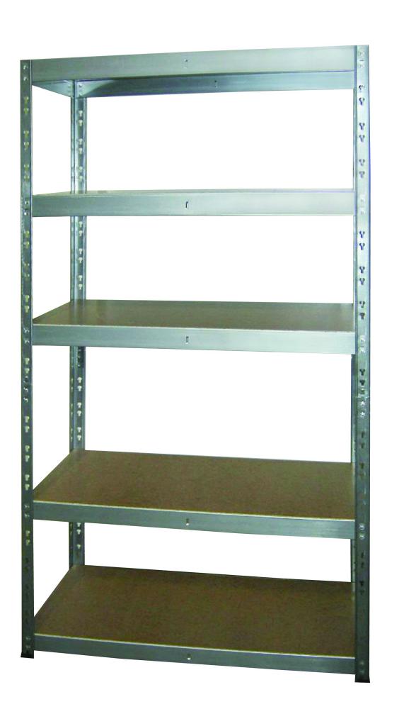 Etagère rangement bois/métal époxy 5 tablettes 179x75x35cm - INVENTIV