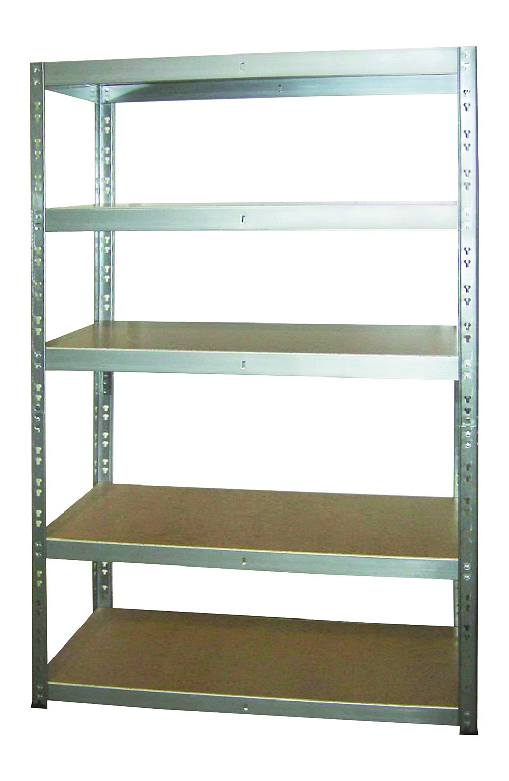 Etagère rangement bois/métal galva 5 tablettes 179X150X50cm - INVENTIV