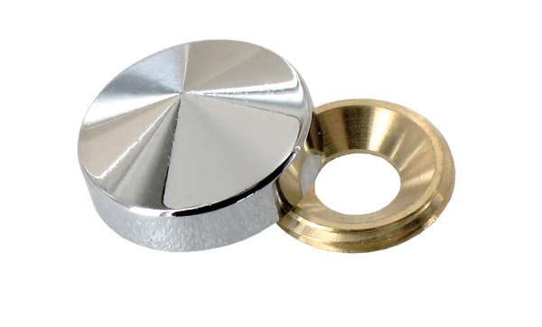 4 cache vis d22mm laiton chromé - INVENTIV