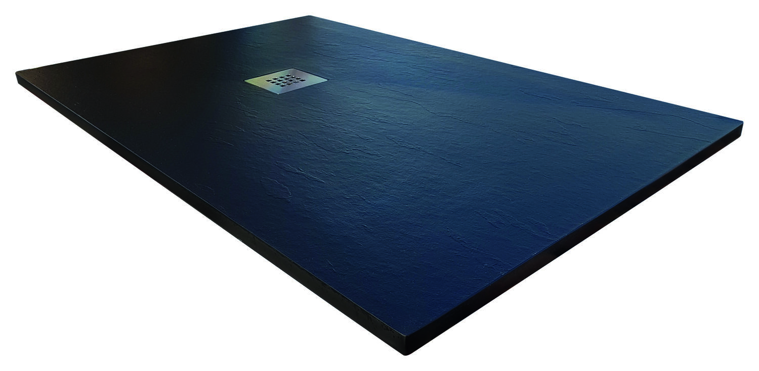 Receveur extra plat Mia 120x90x3cm Noir Texture ardoise - INVENTIV