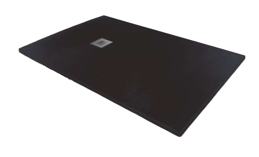 Receveur extra plat Mia 140x90x3cm Noir Texture ardoise - INVENTIV