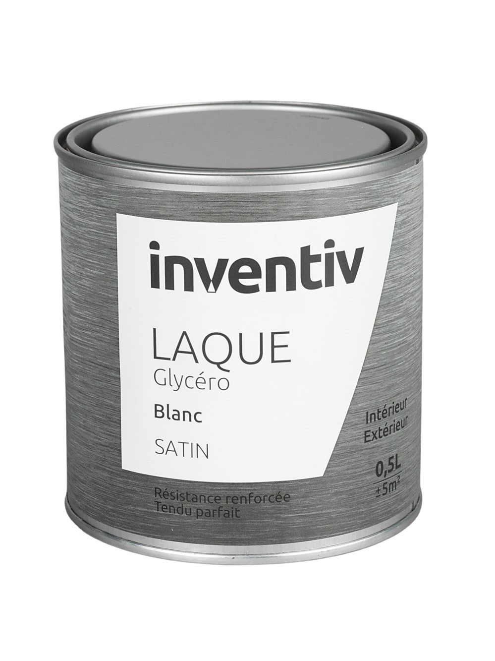 Peinture Laque Glycéro Blanc Satin 0,5L - INVENTIV