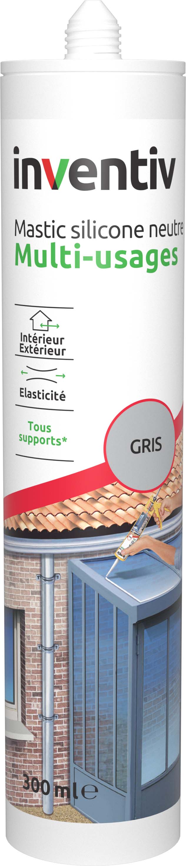 Mastic multiusage gris 300 mL - INVENTIV