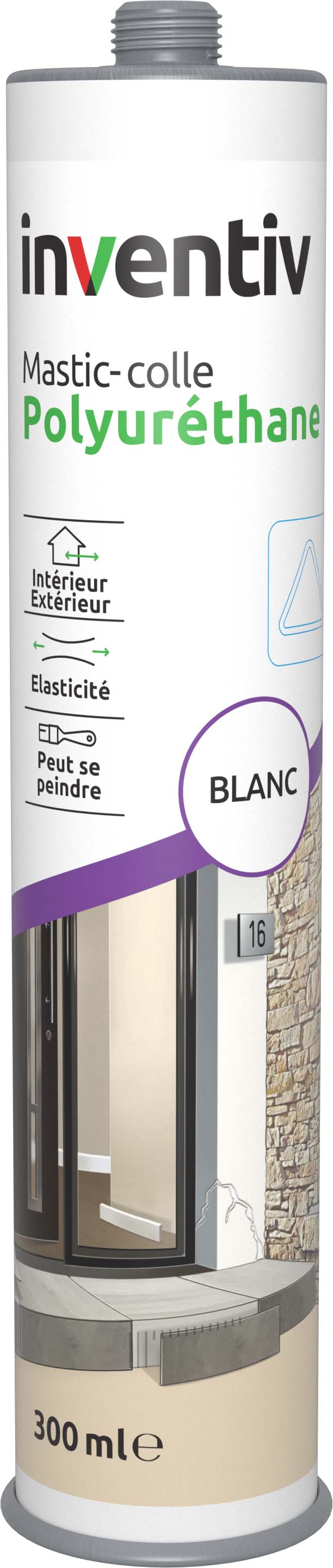Mastic polyurethane blanc 300 mL - INVENTIV