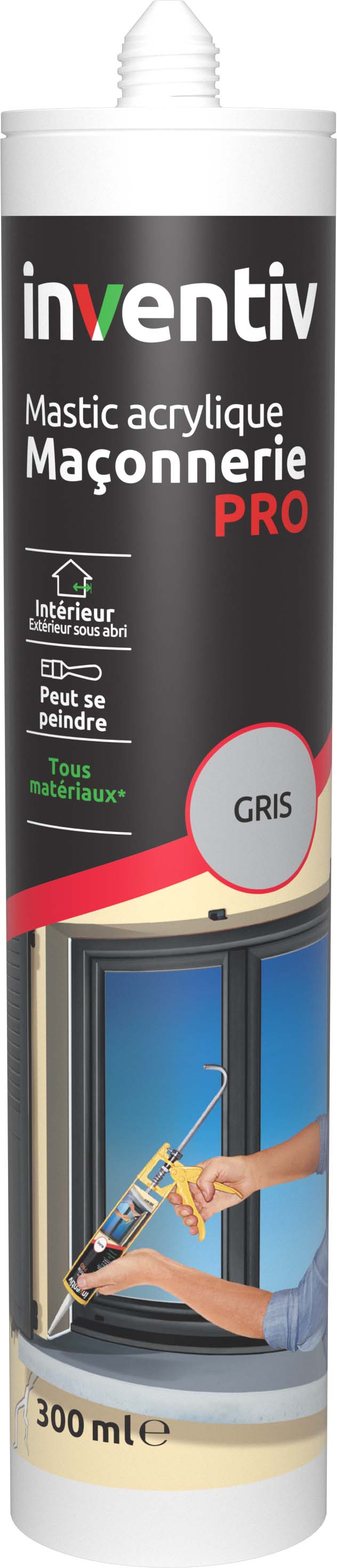 Mastic acrylique maçonnerie Pro gris - INVENTIV