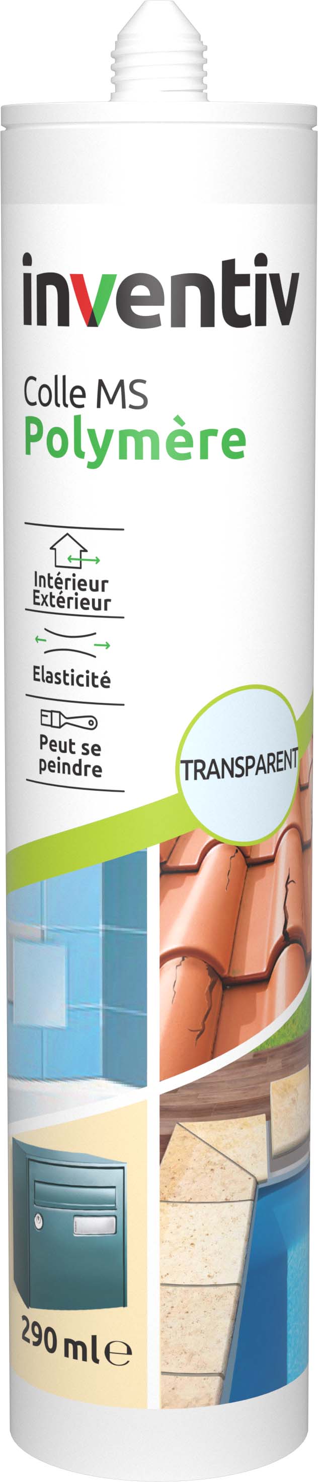 Colle MS polymère transparent 290 mL - INVENTIV