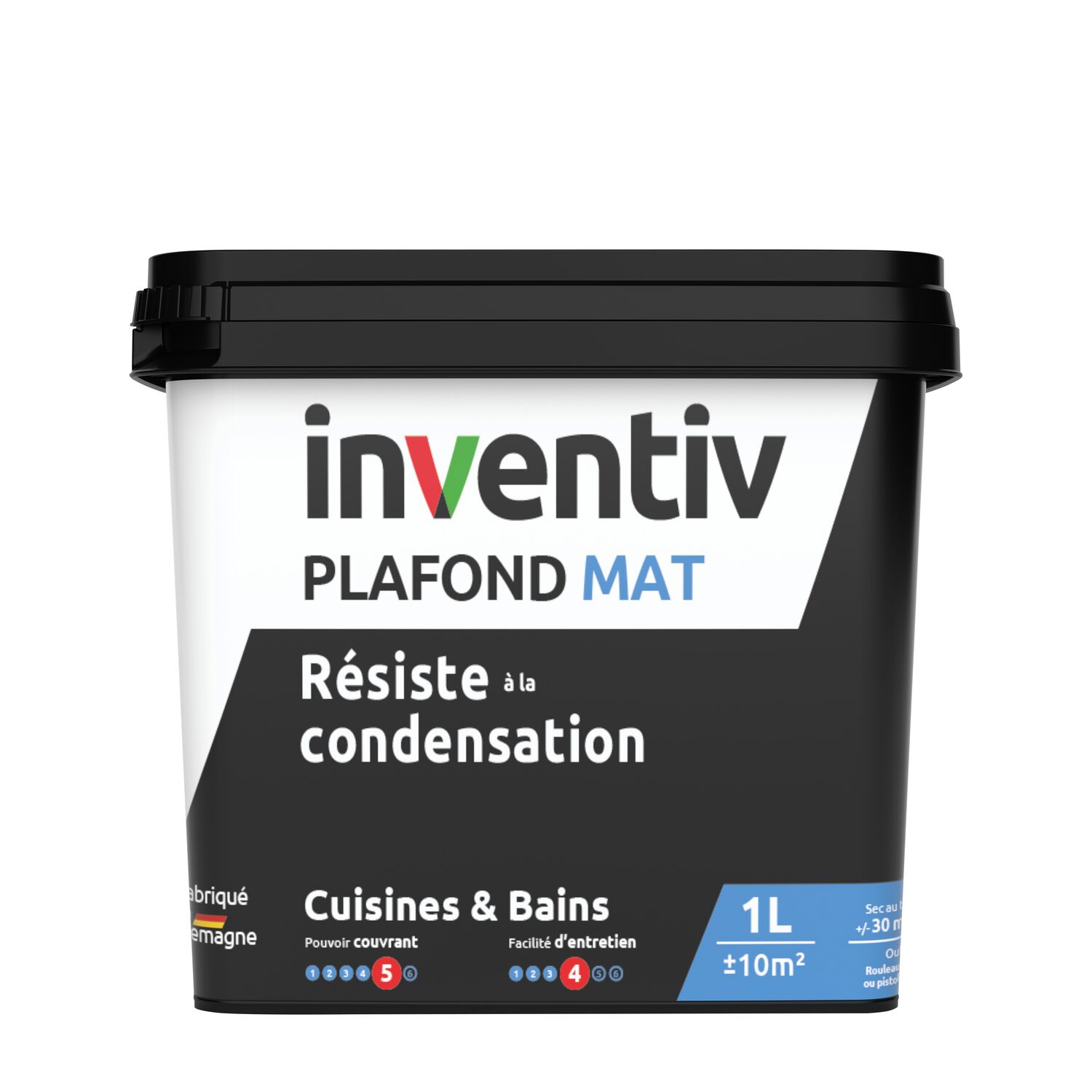 Peinture plafond haute résistance mat 1L  - INVENTIV