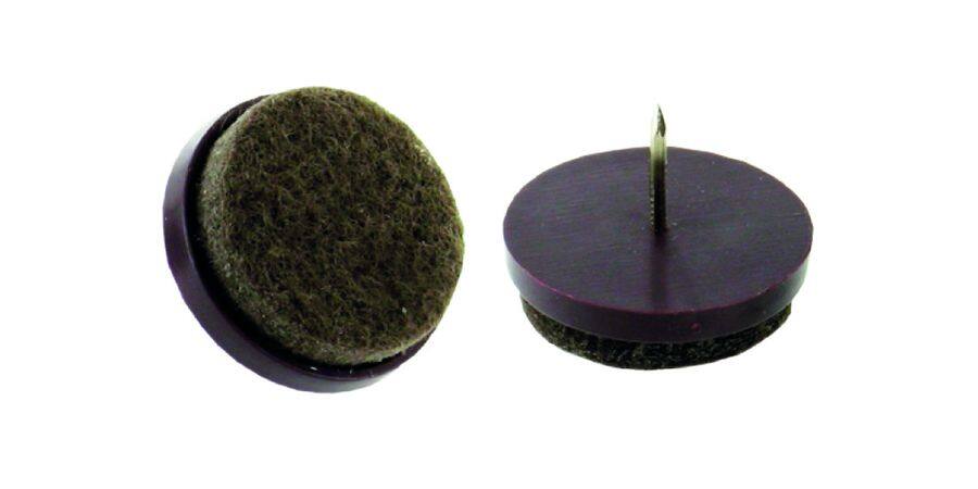 4 patins feutre à clouer Ø30mm marron - INVENTIV